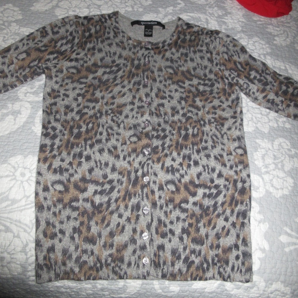 Animal Print Cardigan Size Small
